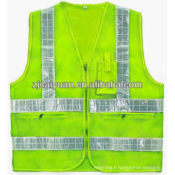 Gilet maille de PVC sangles réfléchissantes 5cm sécurité